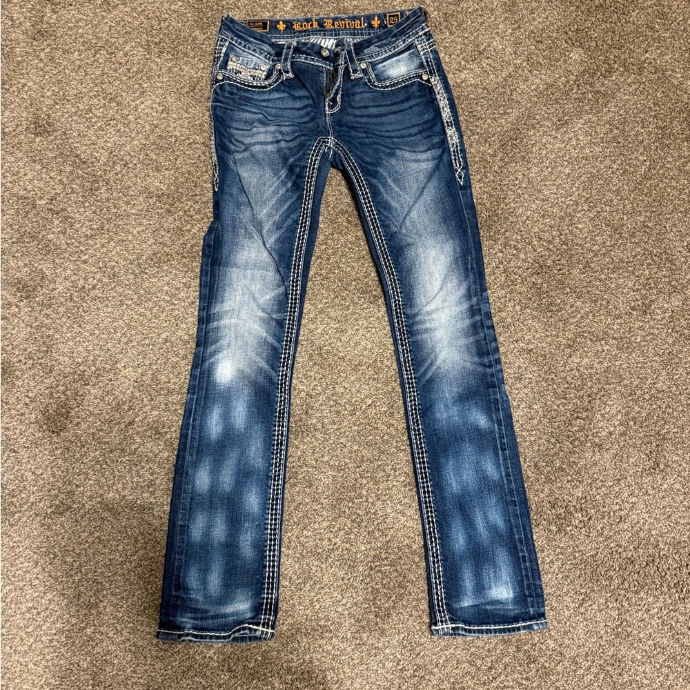 Rock Revival Dark Blue Straight Leg Jeans
